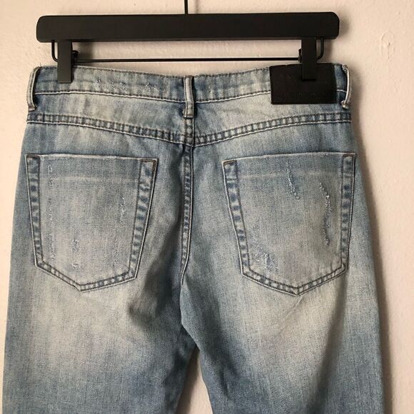 One teaspoon medium blue wash denim jeans relaxed leg distressed jeans - Picture 5 of 11